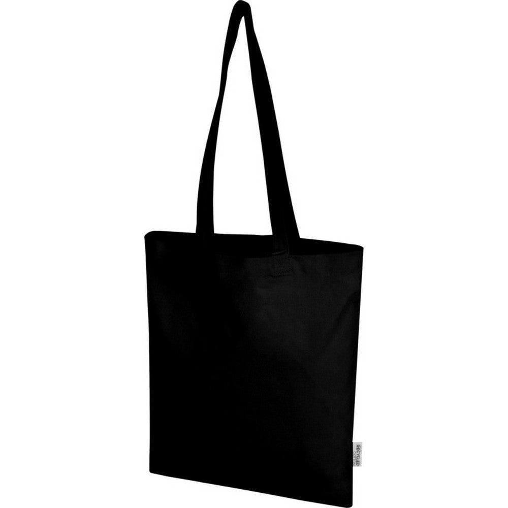 Solid Black - Front - Floso Madras Recycled Cotton 7L Tote Bag