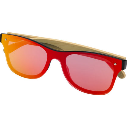 Yellow - Lifestyle - Floso Unisex Adult Tan Bamboo Sunglasses