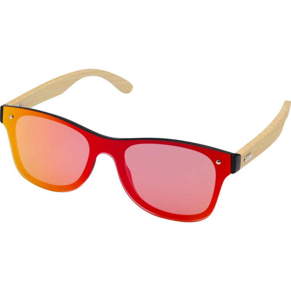 Yellow - Pack Shot - Floso Unisex Adult Tan Bamboo Sunglasses