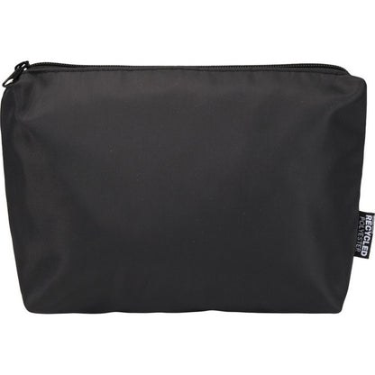 Solid Black - Back - Floso Aware Recycled 2L Toiletry Bag
