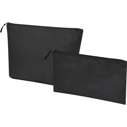 Solid Black - Front - Floso Swift Recycled Toiletry Bag (Pack of 2)