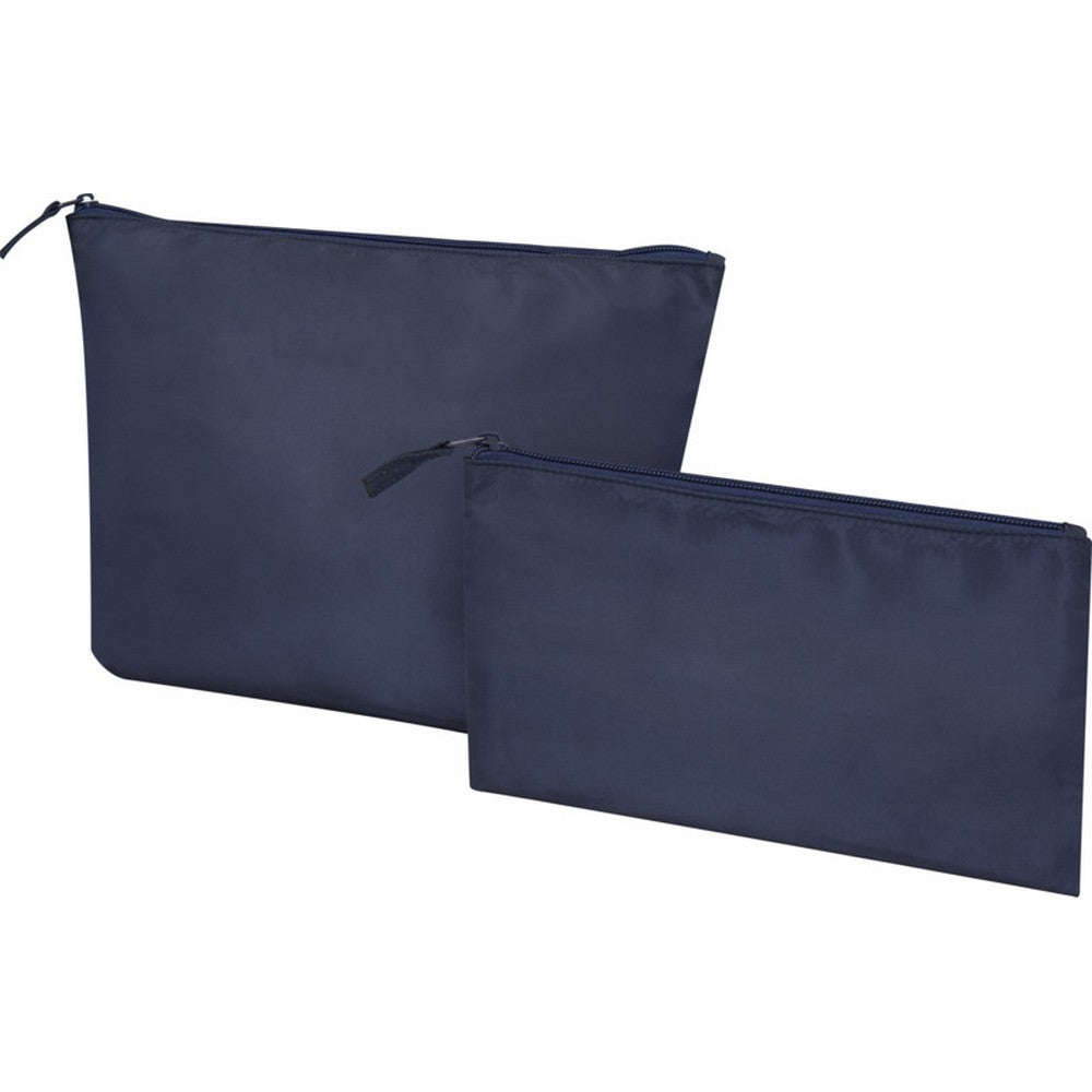 Navy - Front - Floso Swift Recycled Toiletry Bag (Pack of 2)
