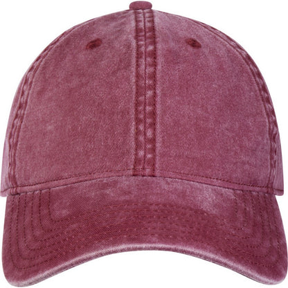 Burgundy - Front - Elevate NXT Grafton Washed 6 Panel Baseball Cap
