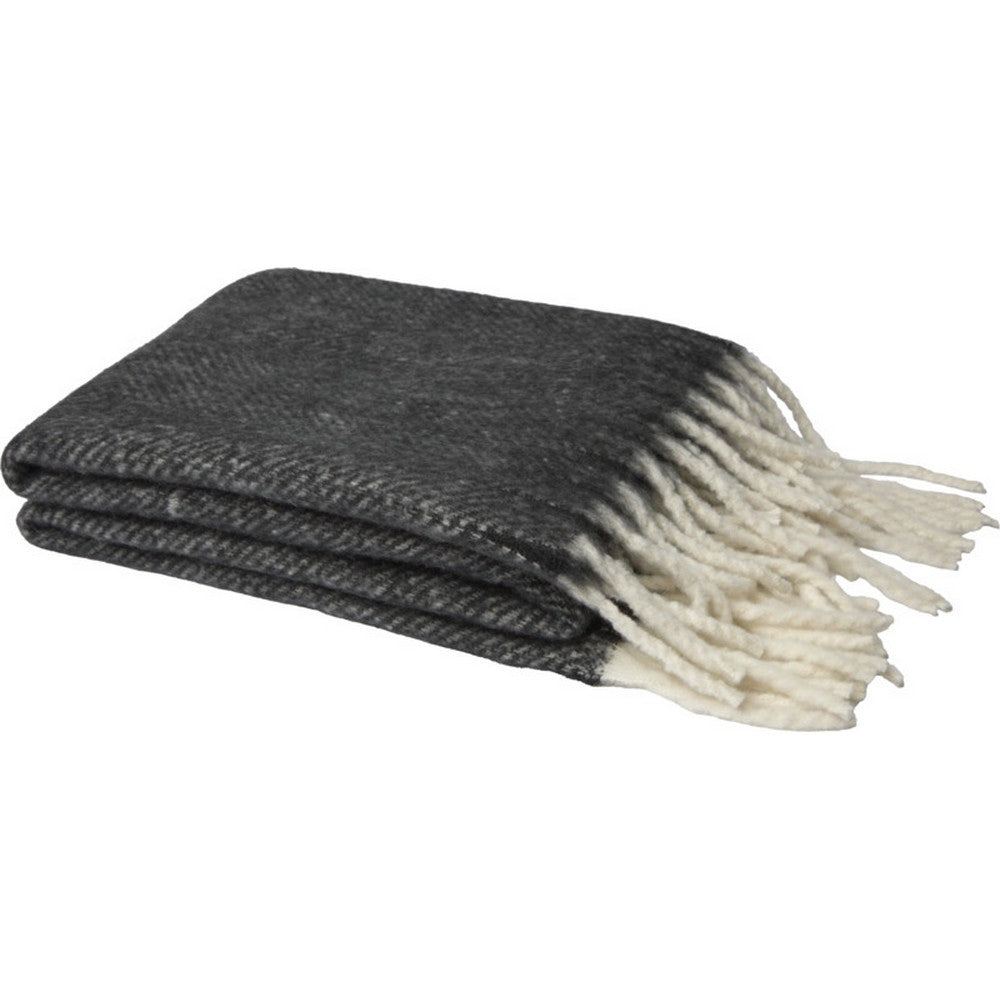 Solid Black - Side - Floso Dolly Recycled Polyester Recycled Blanket