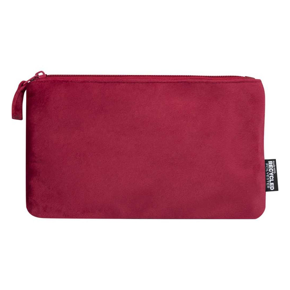Burgundy - Side - Floso Swift Velvet Recycled Toiletry Bag (Pack of 2)