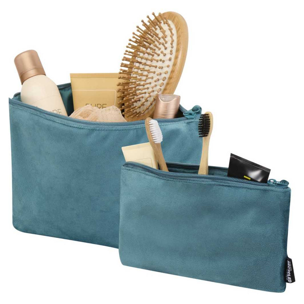 Deep Sea Green - Pack Shot - Floso Swift Velvet Recycled Toiletry Bag (Pack of 2)