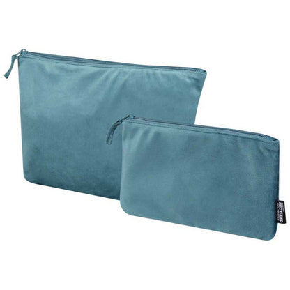 Deep Sea Green - Front - Floso Swift Velvet Recycled Toiletry Bag (Pack of 2)