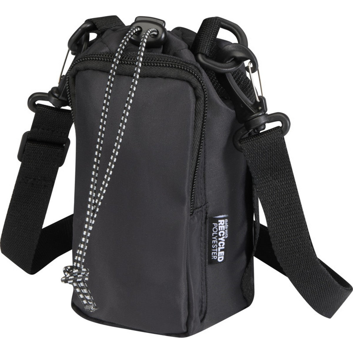 Solid Black - Side - Floso Recycled Polyester 2L Bottle Bag
