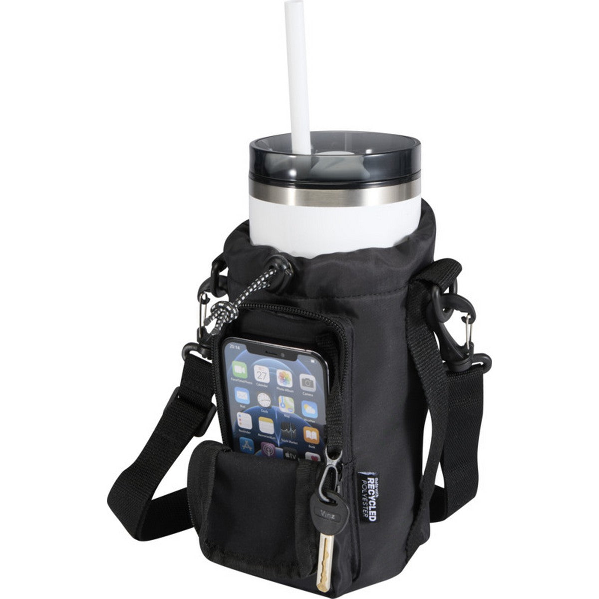 Solid Black - Lifestyle - Floso Recycled Polyester 2L Bottle Bag