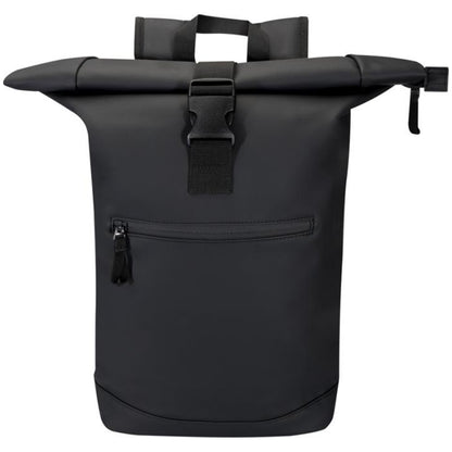 Solid Black - Front - Floso Resi Plus Roll Top Recycled 18L Backpack