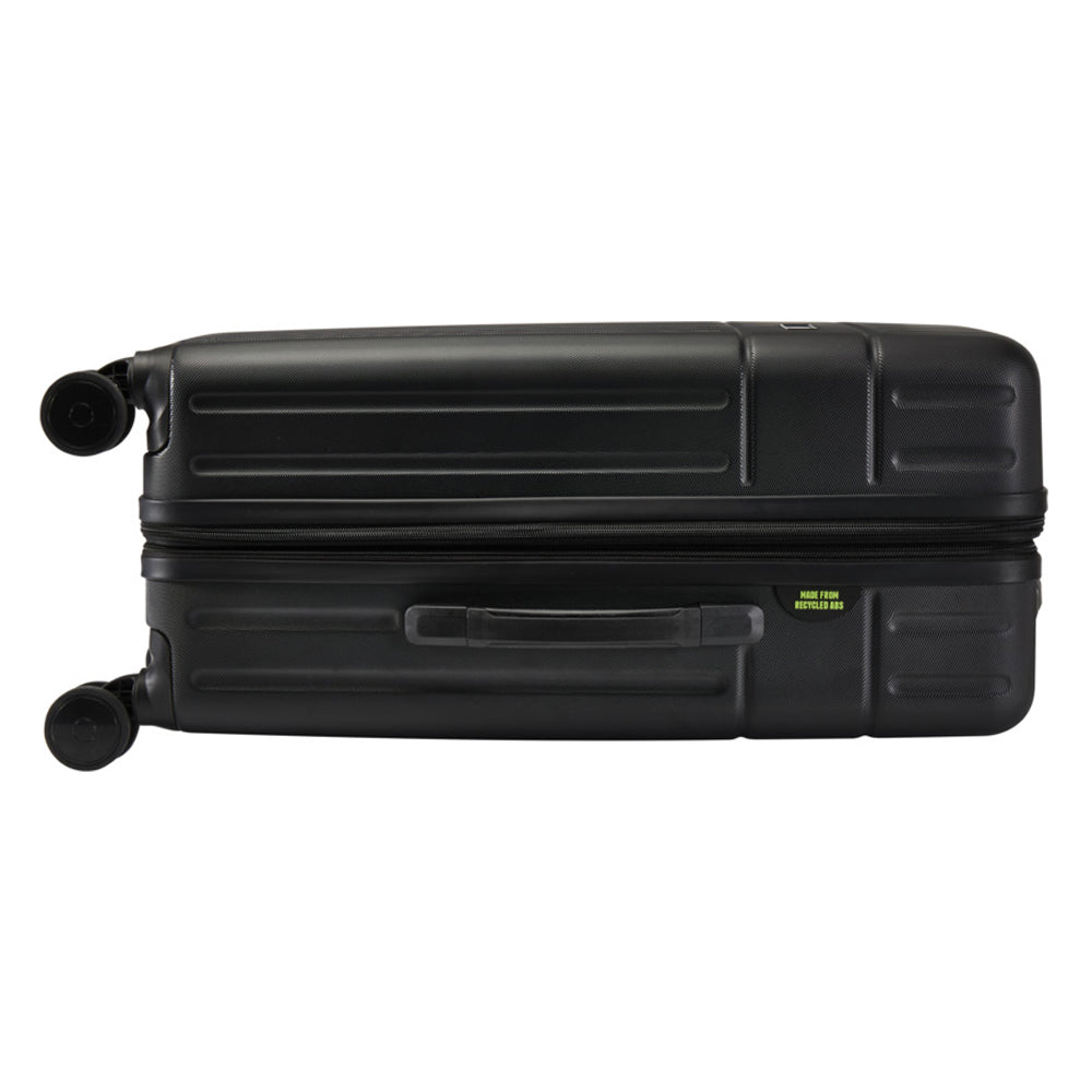 Solid Black - Side - Floso Rover 24 Recycled Extendable 70L Trolley Bag