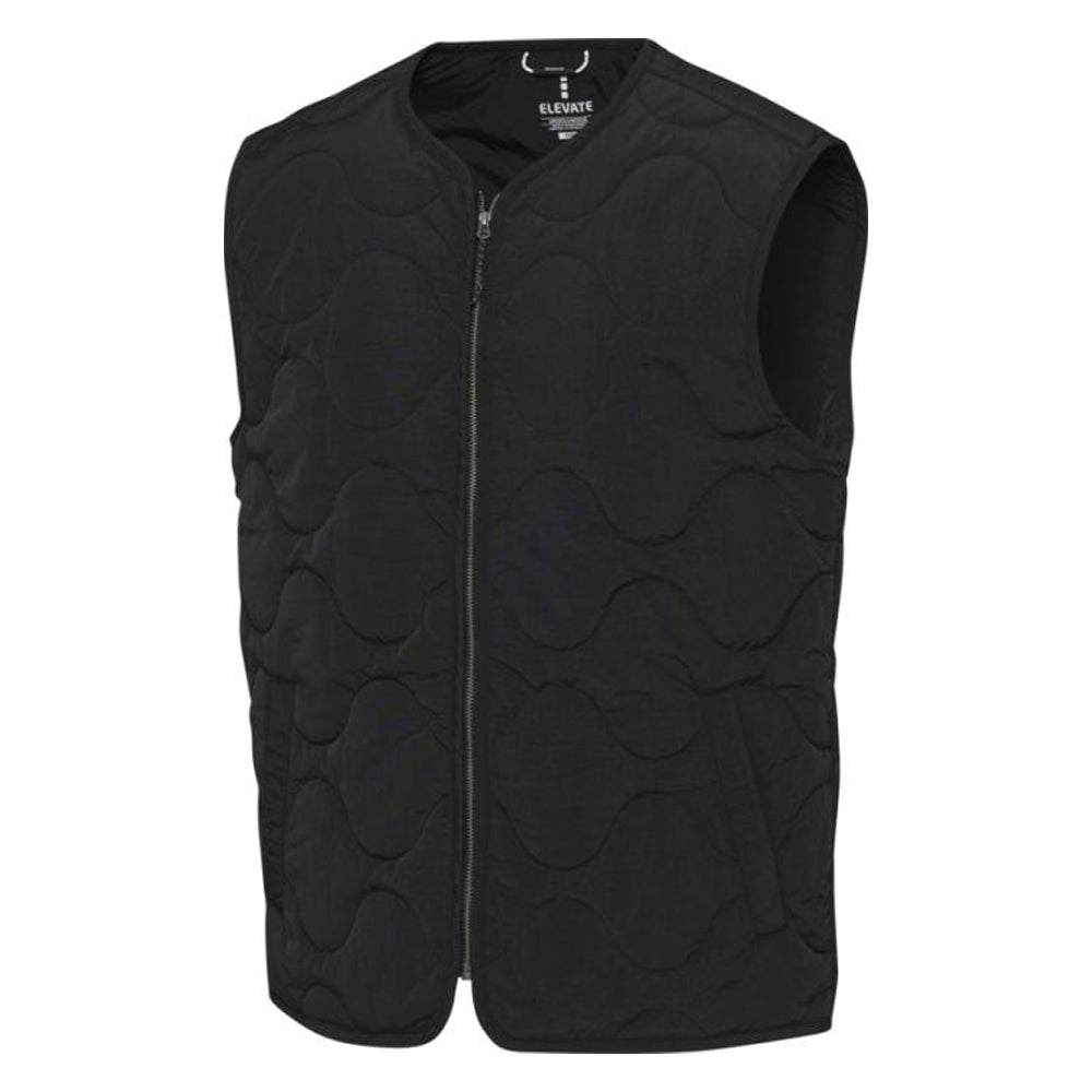 Solid Black - Side - Elevate NXT Unisex Adult Quartz Quilted Recycled Body Warmer