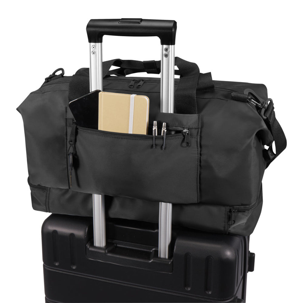 Solid Black - Close up - Floso Trip Aware 42L Duffle Bag