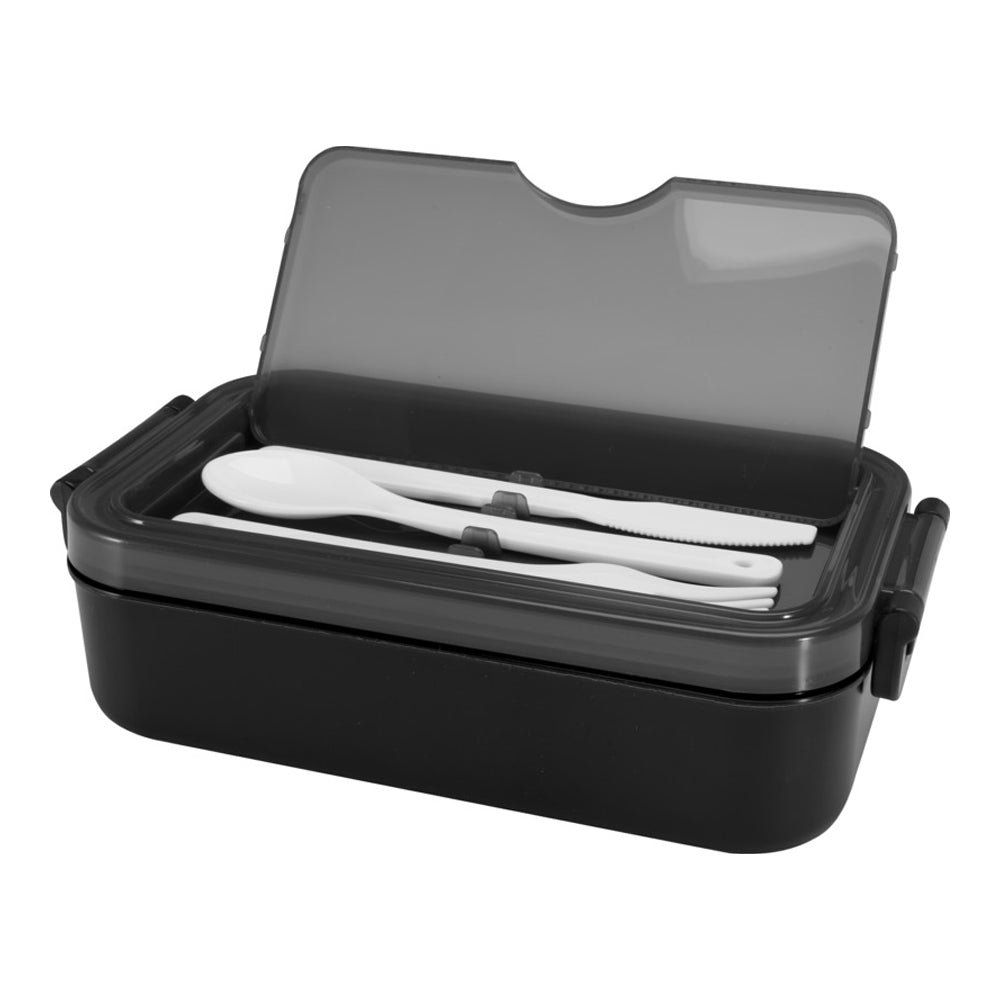 Solid Black - Side - Floso Snappy Lunch Box Set