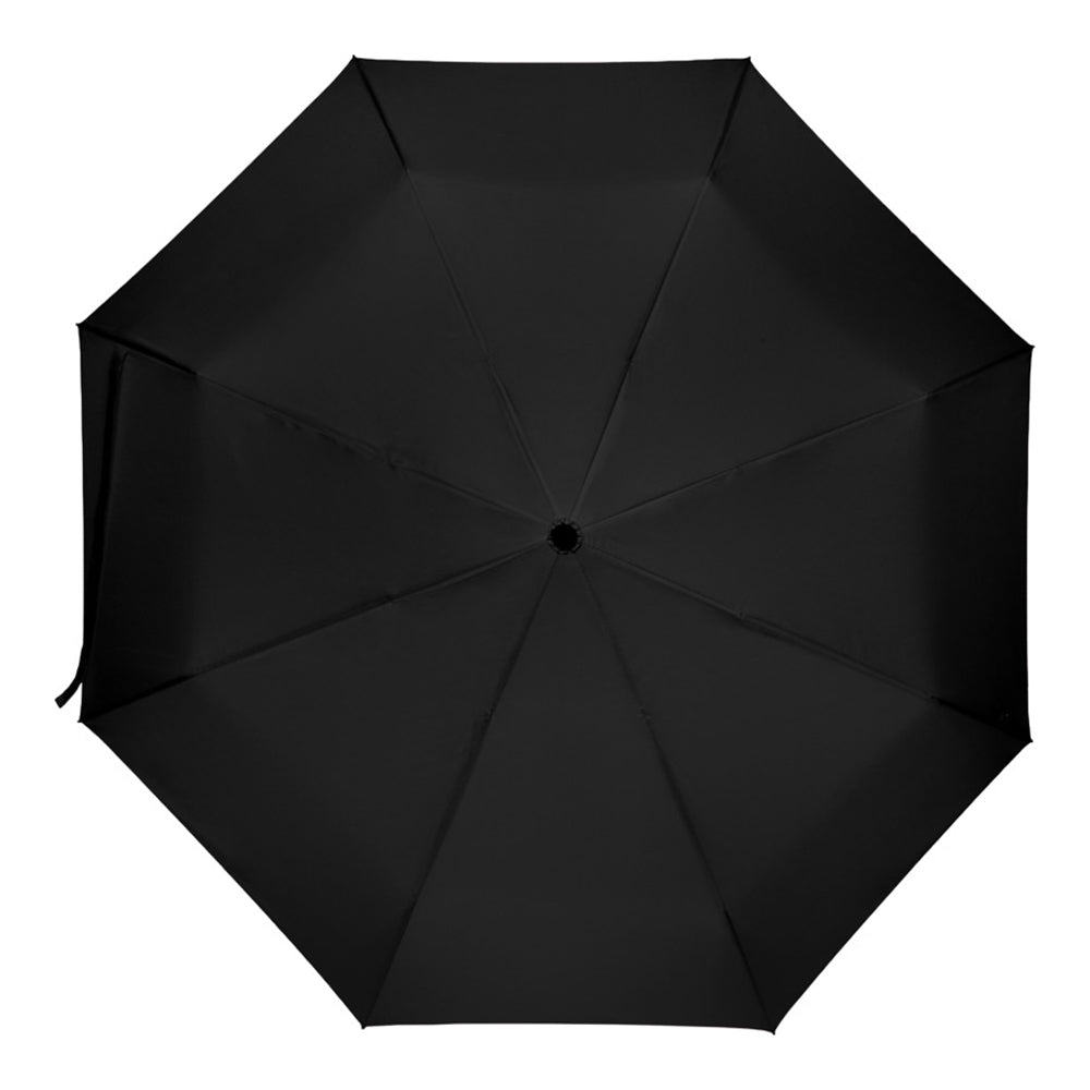Solid Black - Back - Floso Dane RPET Folding Umbrella