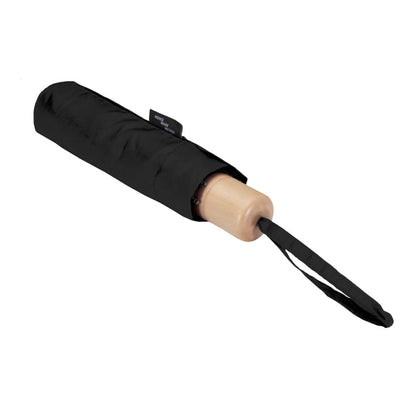 Solid Black - Side - Floso Dane RPET Folding Umbrella