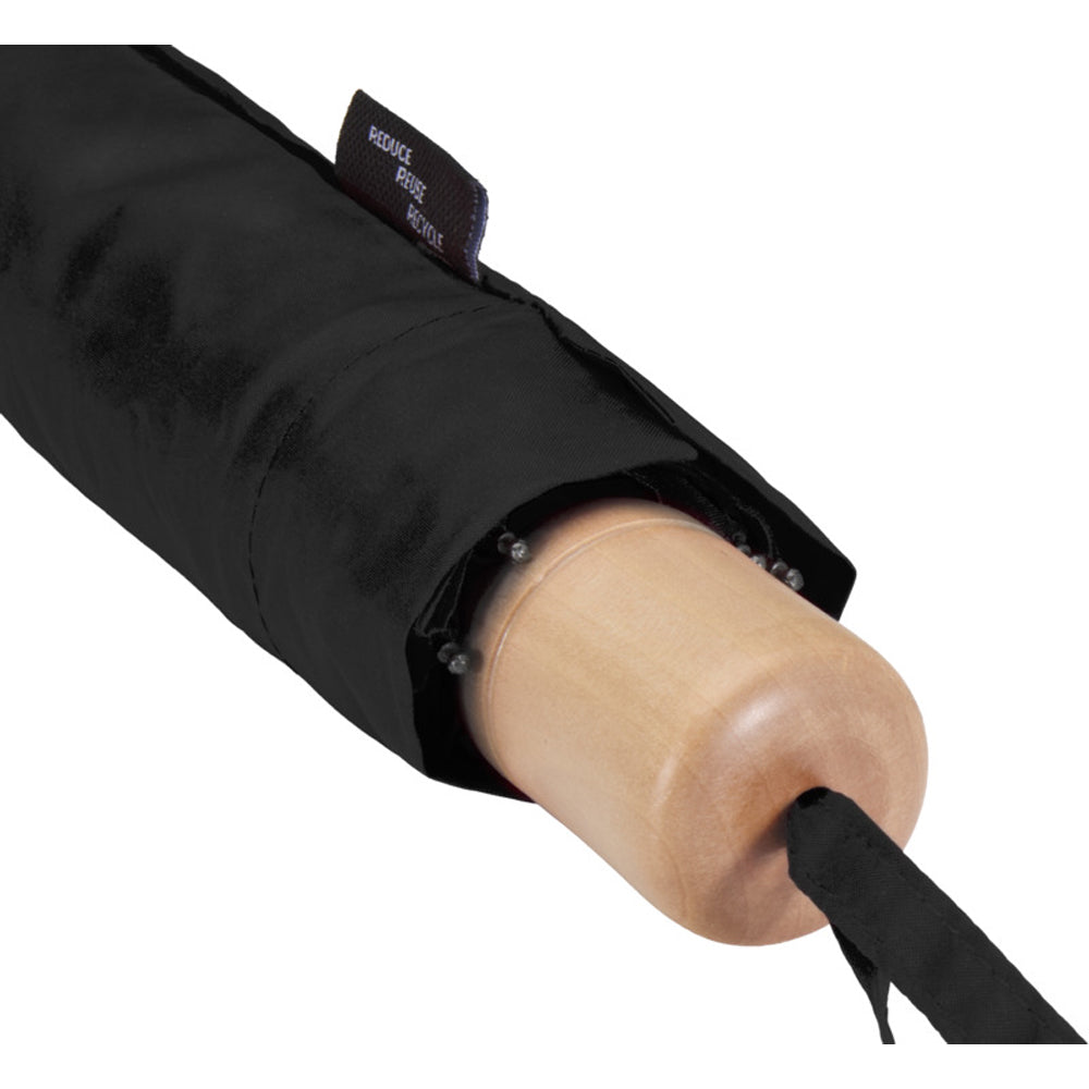 Solid Black - Lifestyle - Floso Dane RPET Folding Umbrella