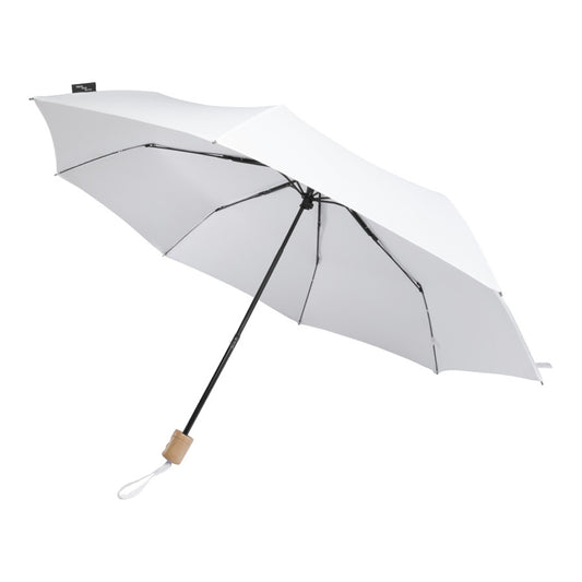 White - Front - Floso Dane RPET Folding Umbrella