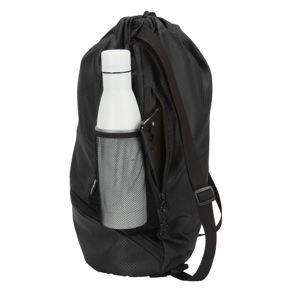 Solid Black - Side - Floso Nomad 18L Drawstring Bag