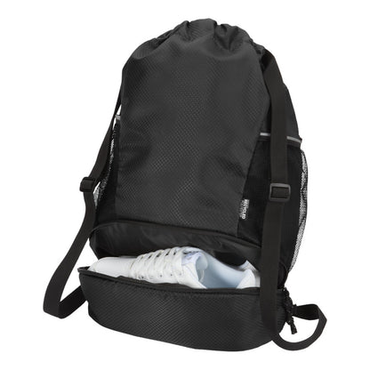 Solid Black - Pack Shot - Floso Nomad 18L Drawstring Bag