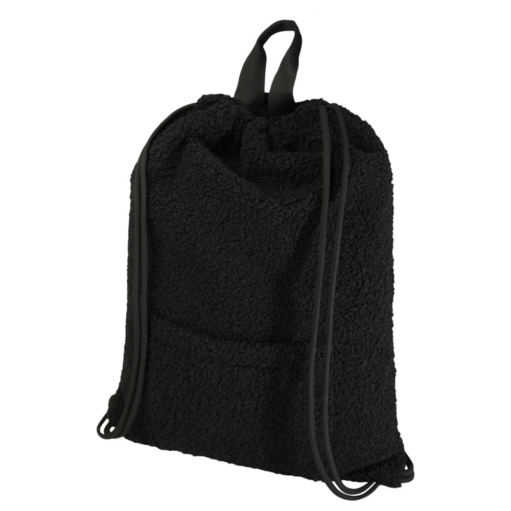 Solid Black - Front - Floso Bear Sherpa 9L Drawstring Bag