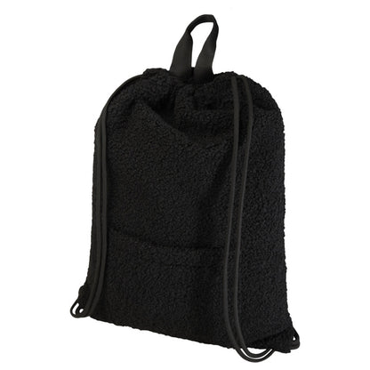 Solid Black - Front - Floso Bear Sherpa 9L Drawstring Bag