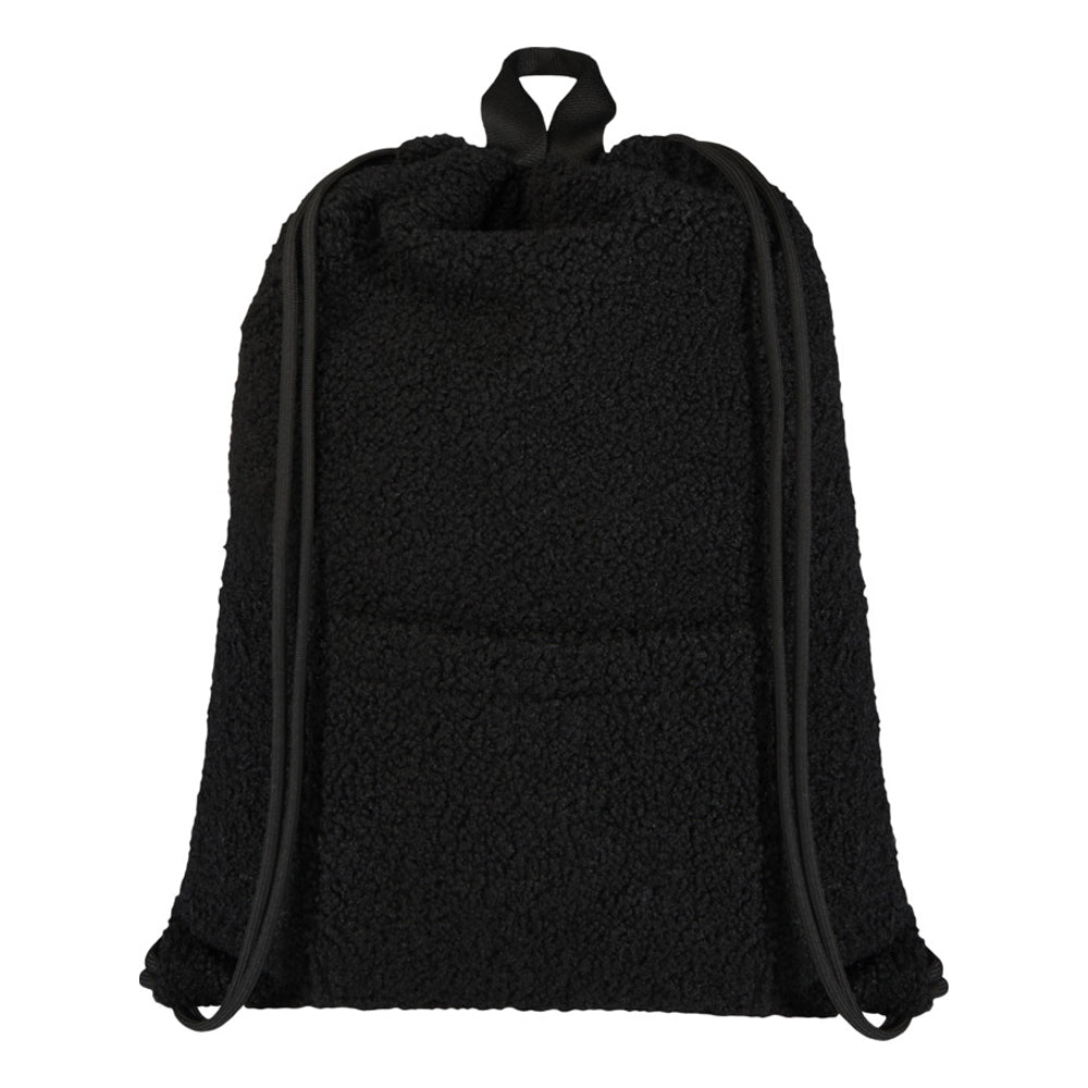 Solid Black - Side - Floso Bear Sherpa 9L Drawstring Bag
