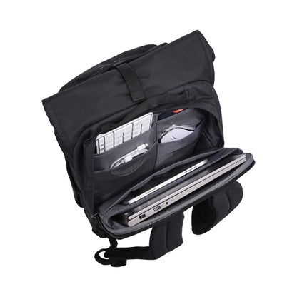 Solid Black - Pack Shot - Case Logic Roll Up Laptop Backpack