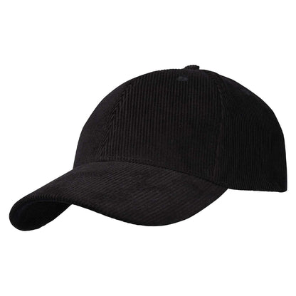 Solid Black - Side - Elevate NXT 6 Panel Corduroy Baseball Cap