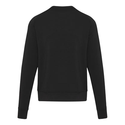 Solid Black - Back - Elevate Life Unisex Adult Interlock Crew Neck Sports Sweatshirt