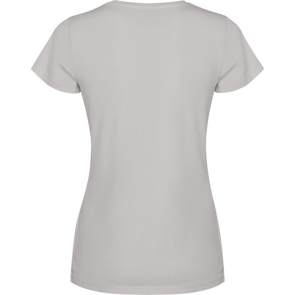 Grey - Back - Roly Womens-Ladies Fiyi Short-Sleeved T-Shirt