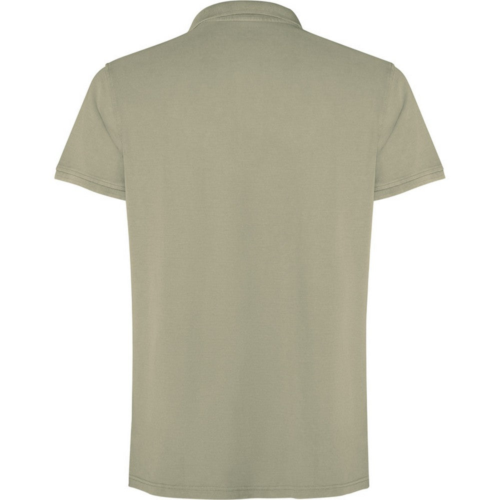 Khaki - Back - Roly Unisex Adult Cobain Short-Sleeved Polo Shirt