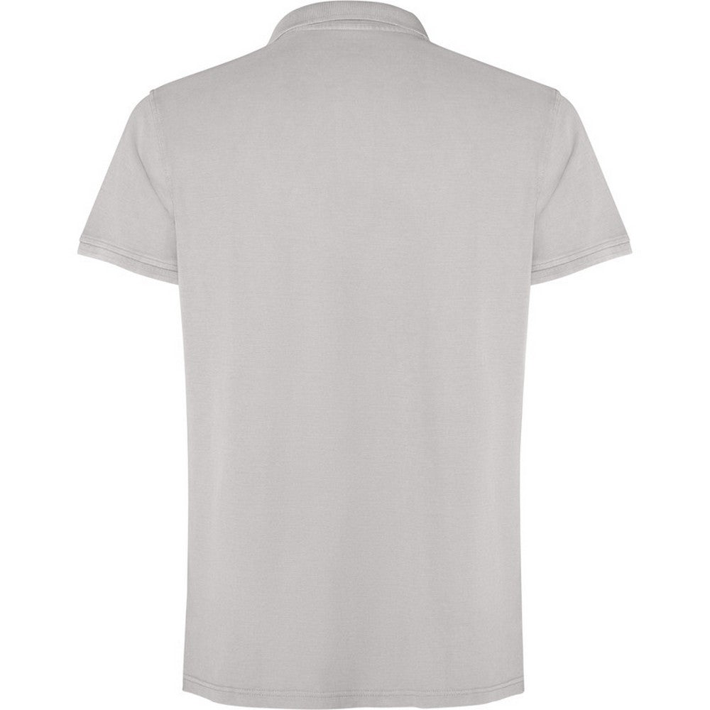Grey - Back - Roly Unisex Adult Cobain Short-Sleeved Polo Shirt