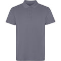 Dark Grey - Front - Roly Unisex Adult Cobain Short-Sleeved Polo Shirt
