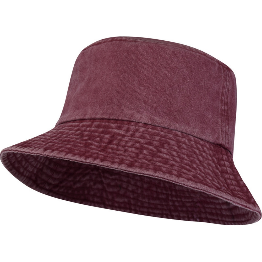 Burgundy - Side - Elevate Essentials Mitica Washed Sun Hat