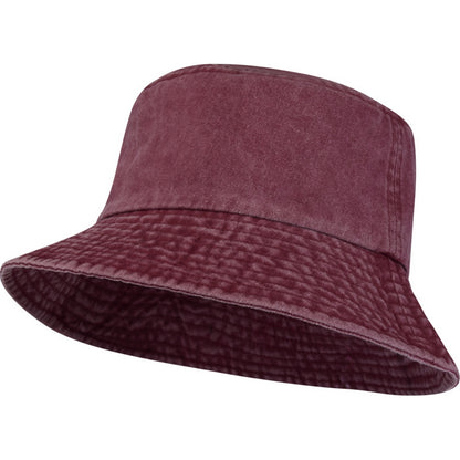 Burgundy - Side - Elevate Essentials Mitica Washed Sun Hat