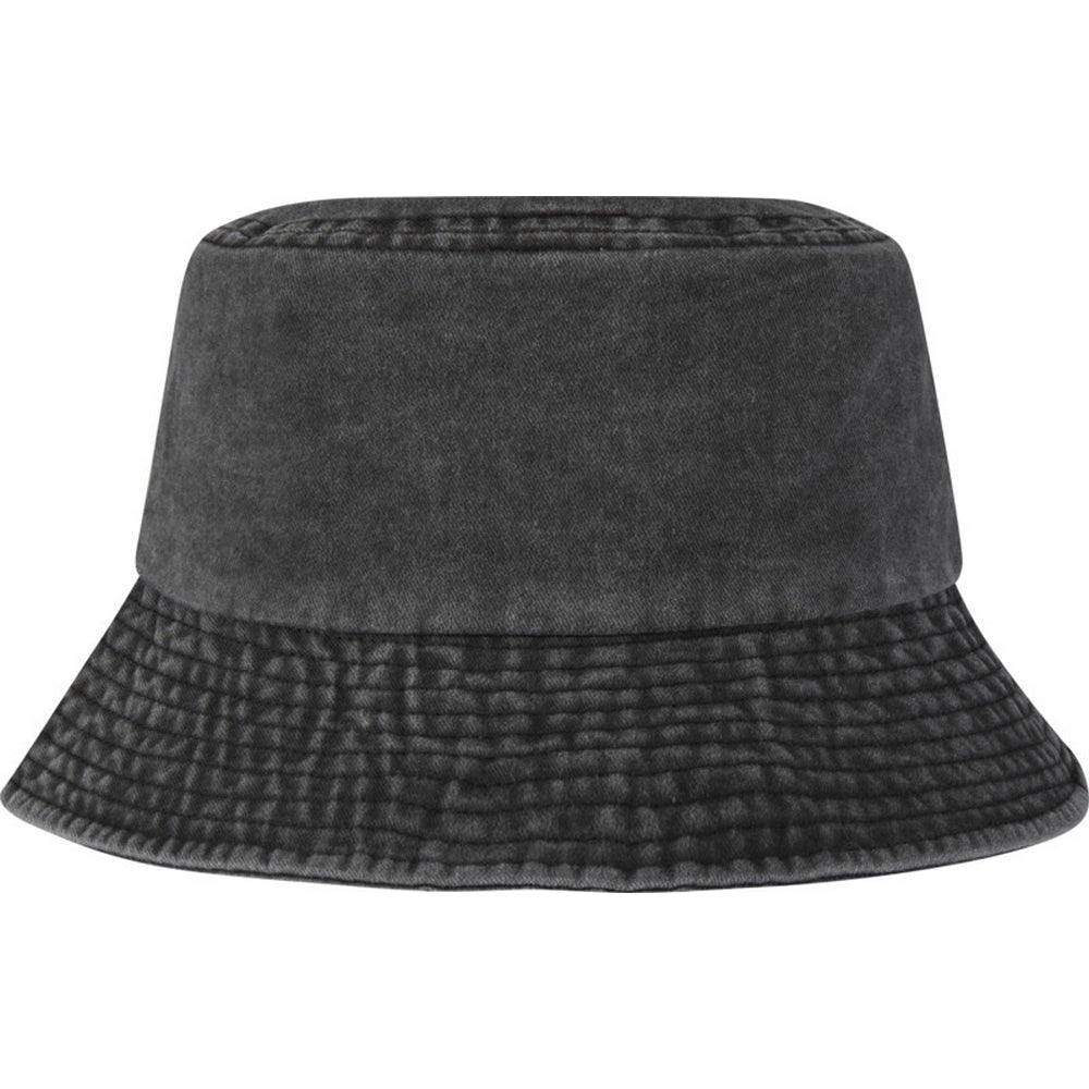 Solid Black - Front - Elevate Essentials Mitica Washed Sun Hat