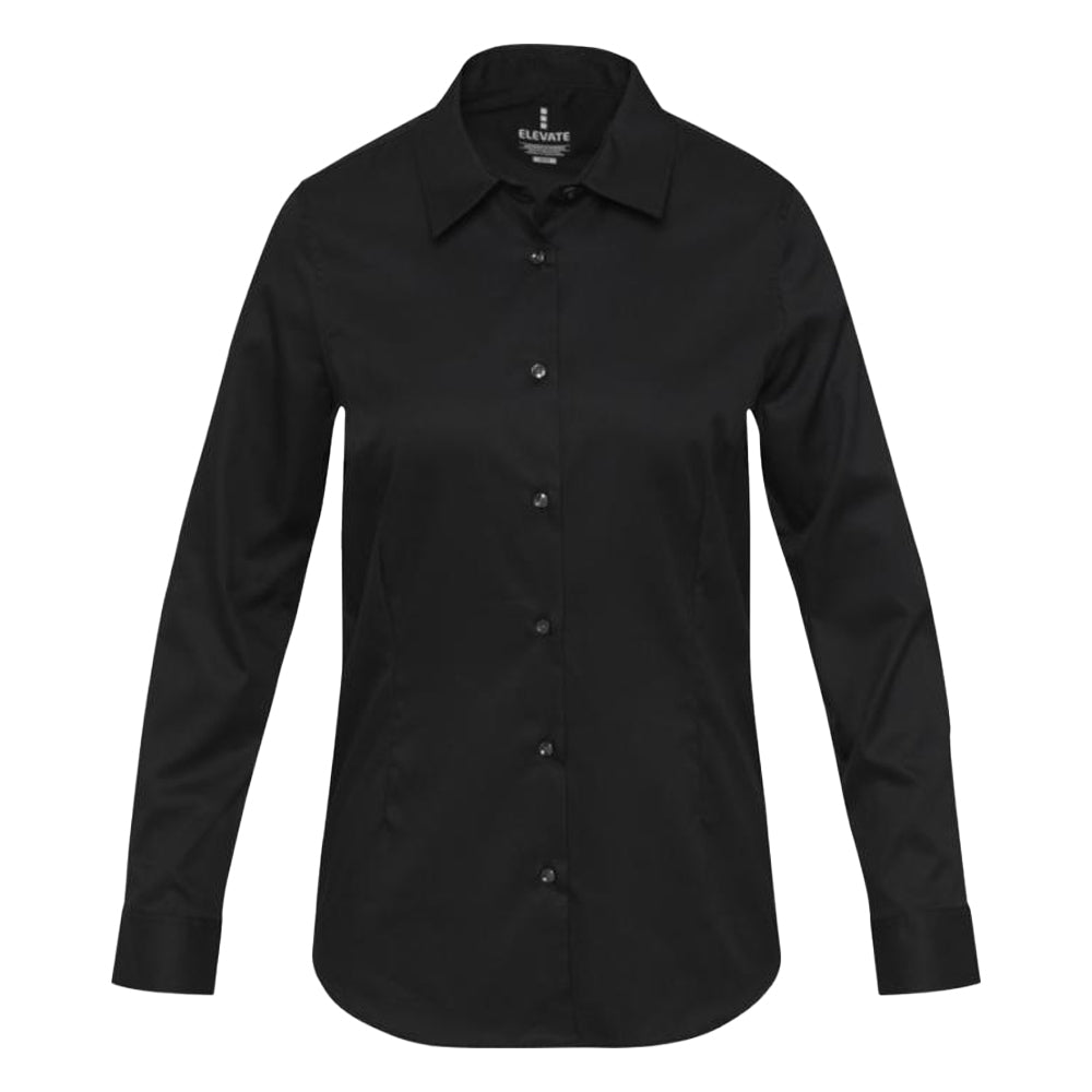 Solid Black - Front - Elevate NXT Womens-Ladies Citrine Shirt