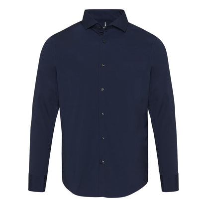 Navy Blue - Front - Elevate NXT Mens Poplin Shirt