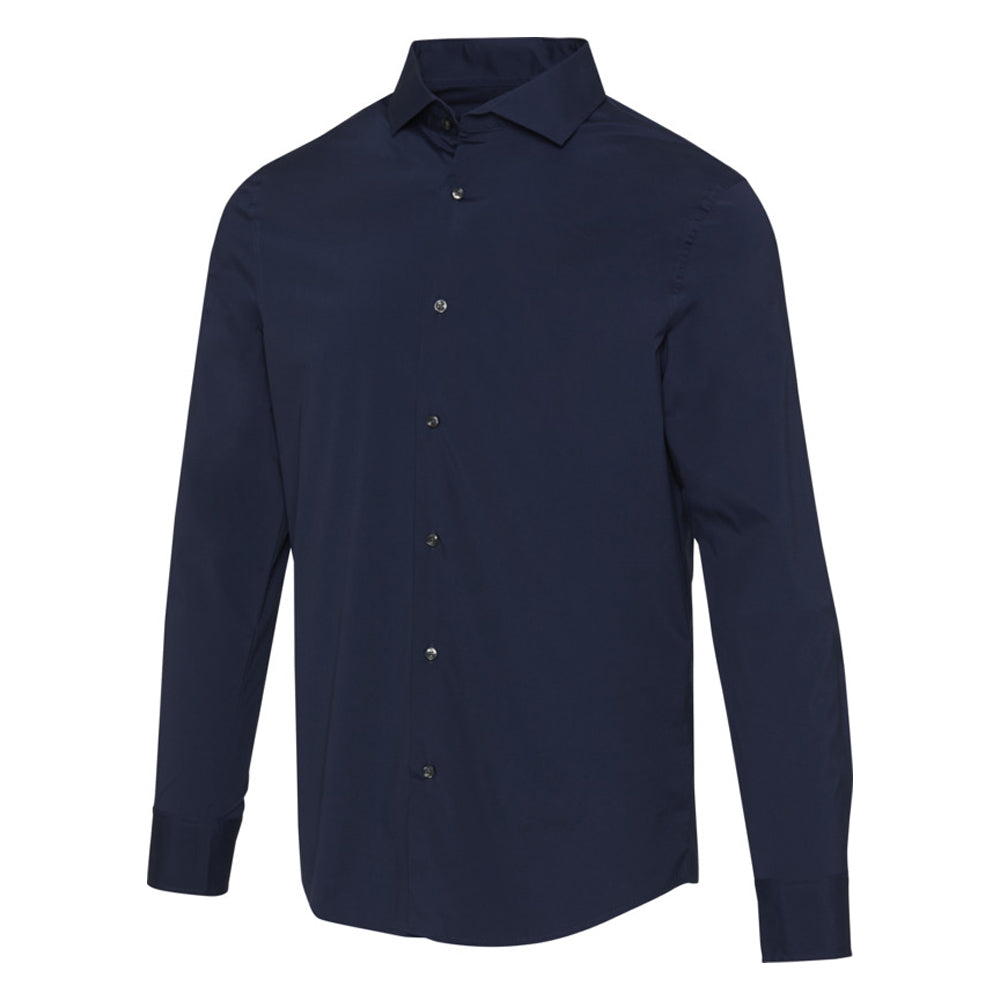 Navy Blue - Side - Elevate NXT Mens Poplin Shirt