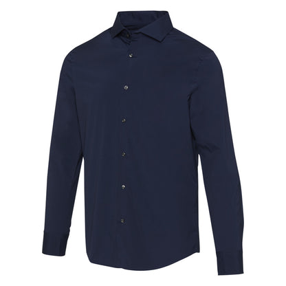Navy Blue - Side - Elevate NXT Mens Poplin Shirt