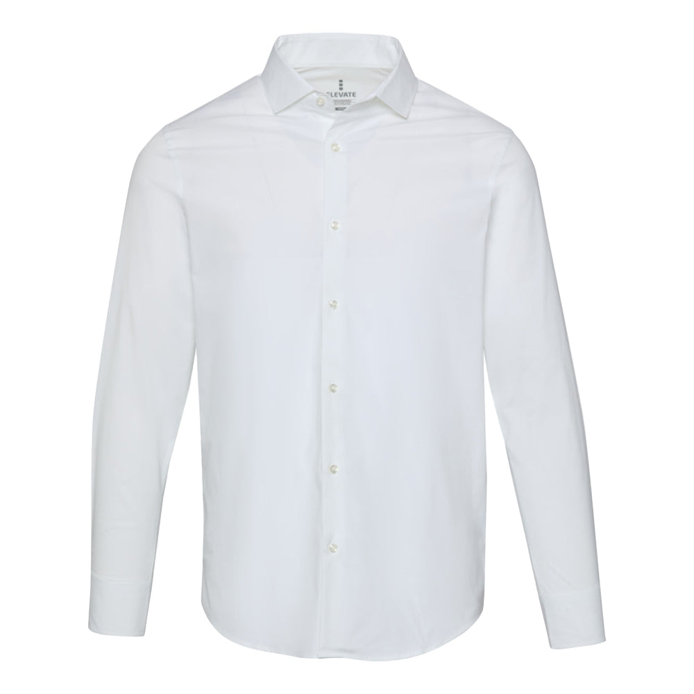 White - Front - Elevate NXT Mens Poplin Shirt