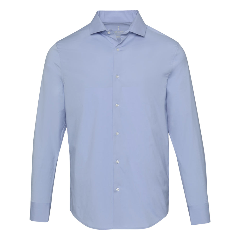 Light Blue - Front - Elevate NXT Mens Poplin Shirt