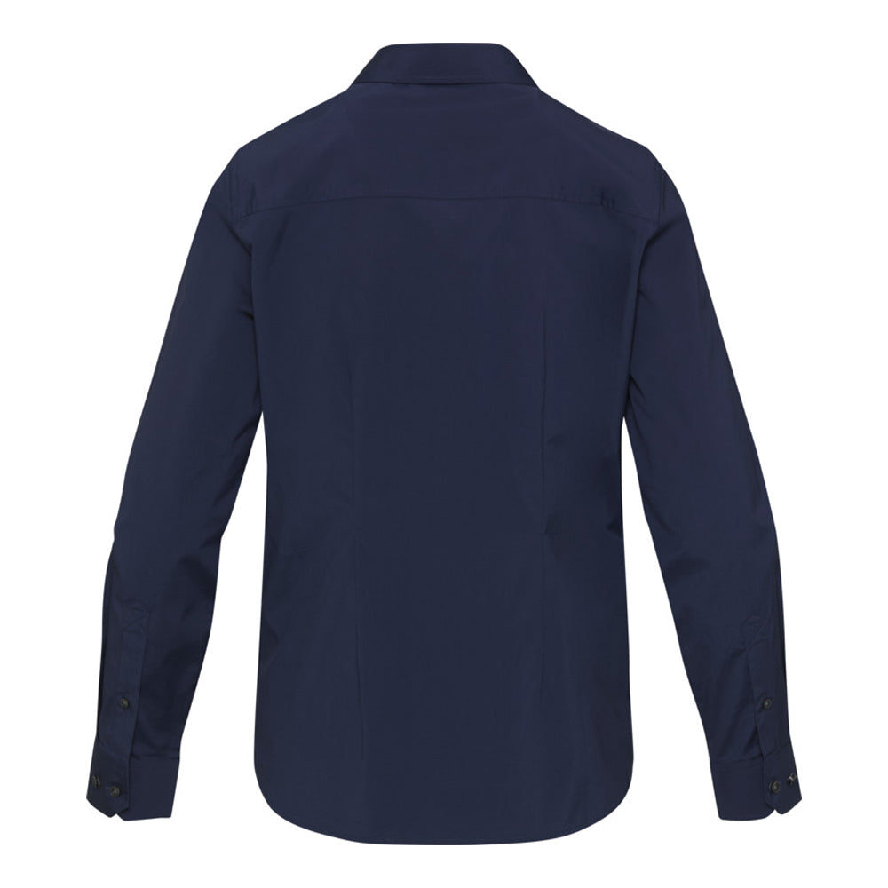 Navy Blue - Back - Elevate NXT Womens-Ladies Poplin Shirt