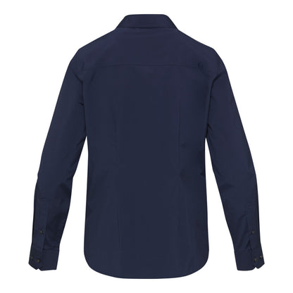 Navy Blue - Back - Elevate NXT Womens-Ladies Poplin Shirt