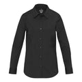 Solid Black - Front - Elevate NXT Womens-Ladies Poplin Shirt