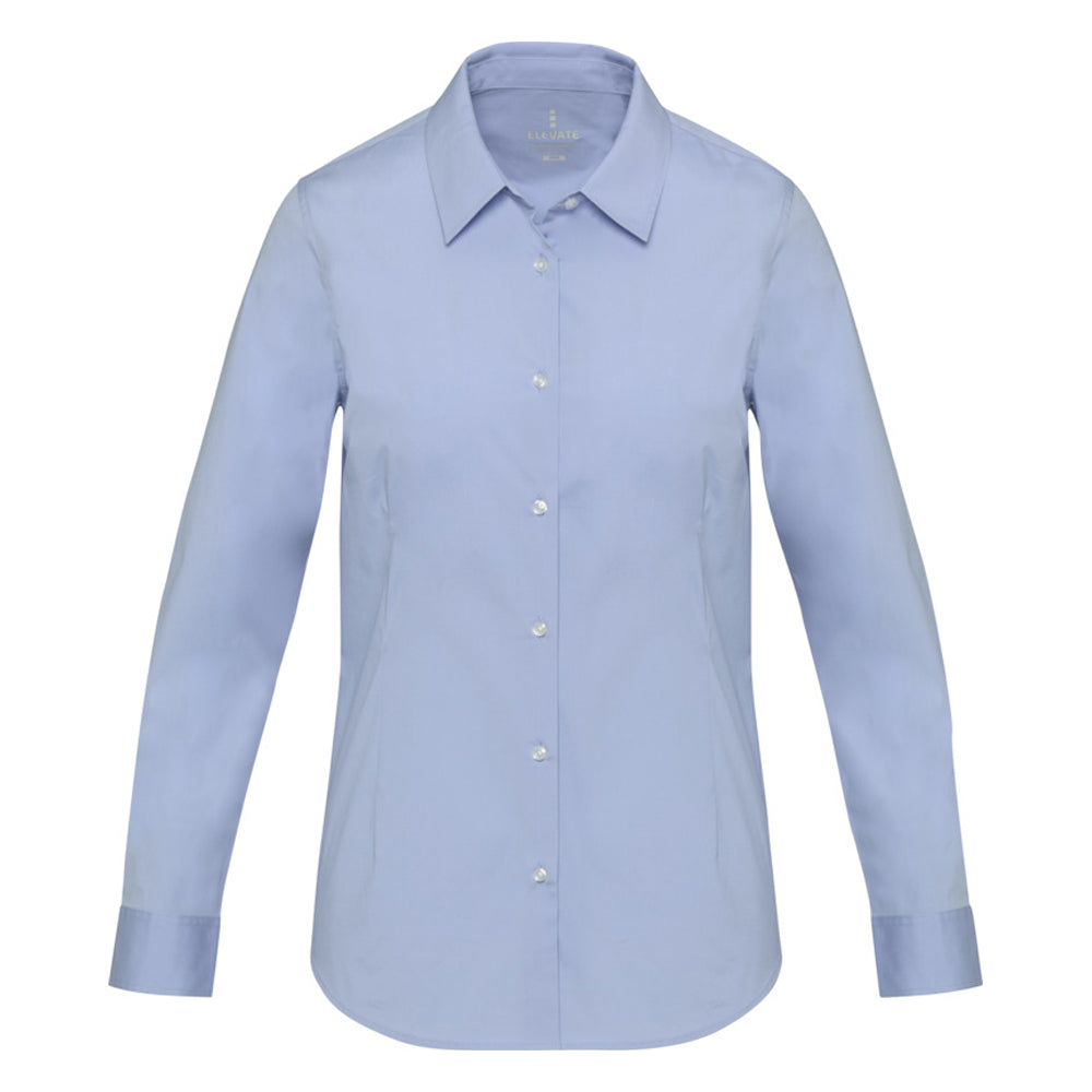 Light Blue-Light Blue - Front - Elevate NXT Womens-Ladies Poplin Shirt