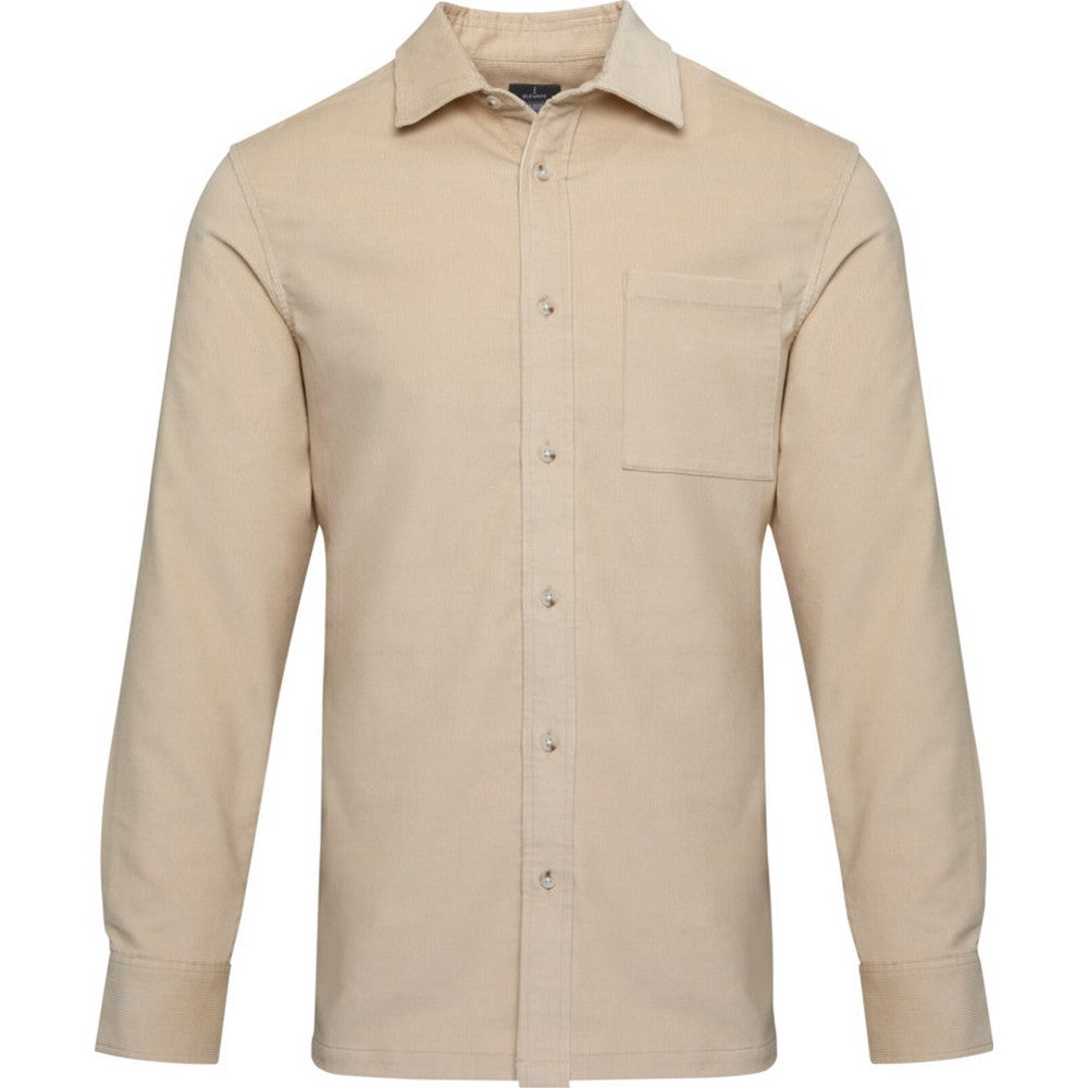 Oatmeal - Front - Elevate NXT Unisex Adult Alum Silhouette Corduroy Shirt