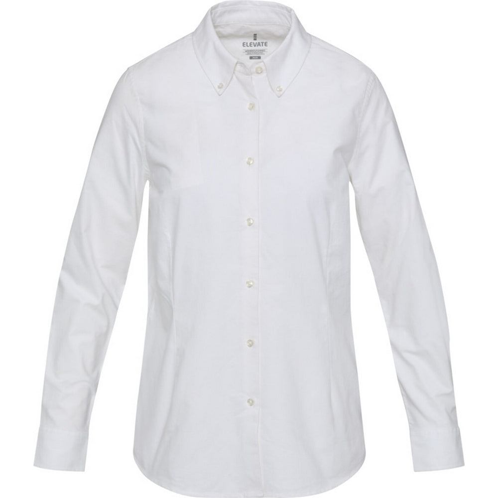 White - Front - Elevate NXT Womens-Ladies Sphene Oxford Shirt