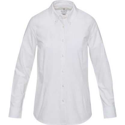 White - Front - Elevate NXT Womens-Ladies Sphene Oxford Shirt